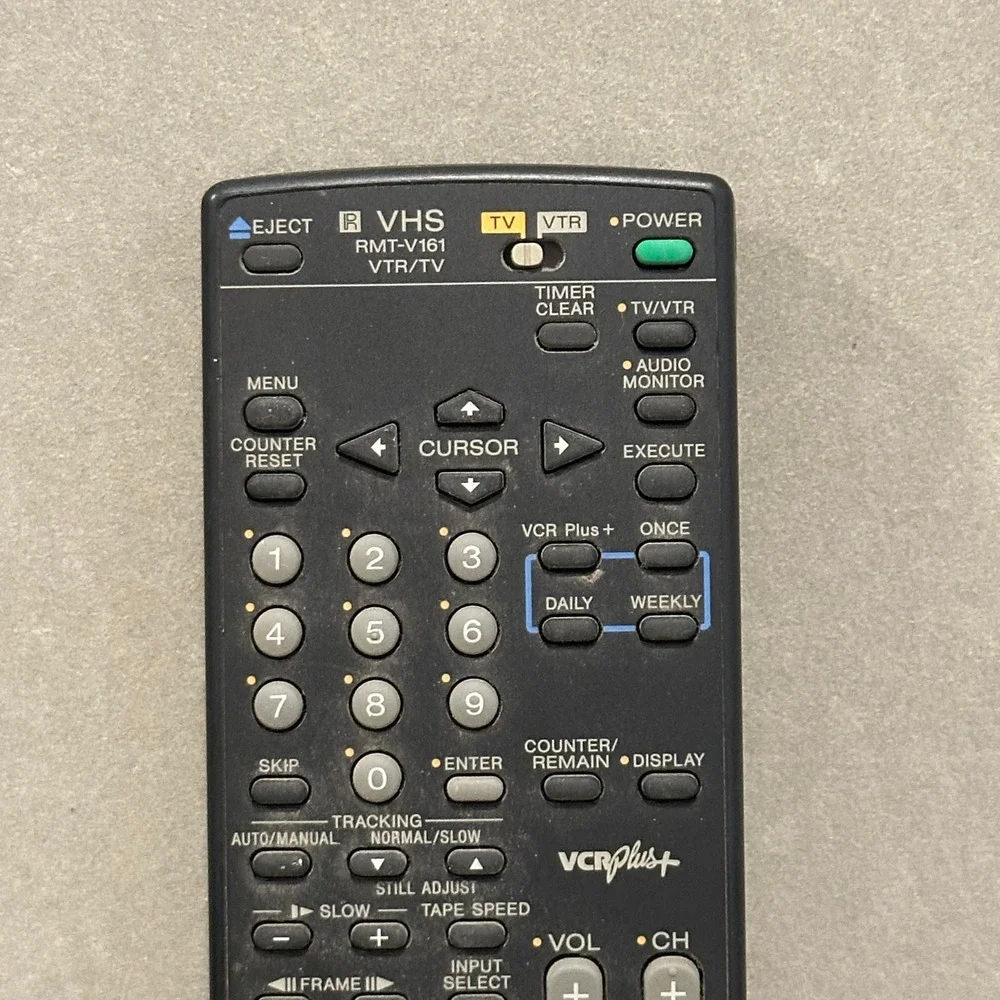 Sony‎ RMT-V161 VTR TV Remote Control VHS Player VCR Plus+ OEM Replacement Black